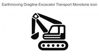 Earthmoving Dragline Excavator Transport Monotone Icon In Powerpoint Pptx Png And Editable Eps Format