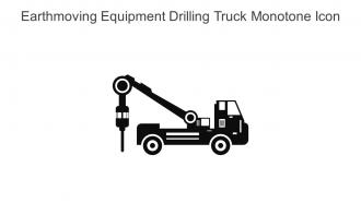 Earthmoving Equipment Drilling Truck Monotone Icon In Powerpoint Pptx Png And Editable Eps Format