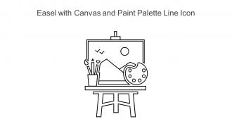 Easel With Canvas And Paint Palette Line Icon