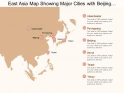 East asia map showing major cities with beijing and tokyo