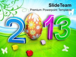 Easter bunnies 2013 egg new year born holidays powerpoint templates ppt backgrounds for slides