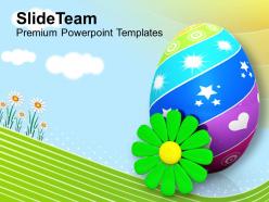 Easter bunnies painted eggs with flower spring season powerpoint templates ppt backgrounds for slides