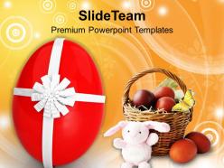 Easter bunny celebrate this with gifts powerpoint templates ppt backgrounds for slides
