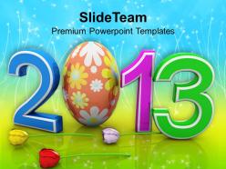 Easter bunny clipart 2013 with egg festival powerpoint templates ppt backgrounds for slides