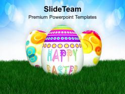Easter bunny pics eggs with 3d view powerpoint templates ppt backgrounds for slides