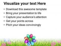Easter bunny pics multicolored designer eggs powerpoint templates ppt backgrounds for slides