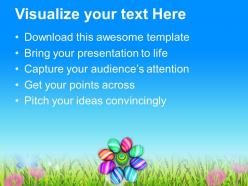 Easter bunny pics multicolored designer eggs powerpoint templates ppt backgrounds for slides