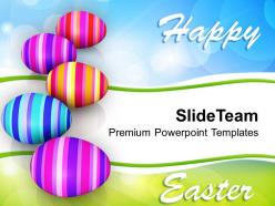 Easter bunny row of colorful eggs celebration powerpoint templates ppt backgrounds for slides
