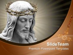 Easter crown of thorns cross jesus powerpoint templates ppt backgrounds for slides 0414