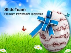 Easter day egg with bow holiday powerpoint templates ppt backgrounds for slides
