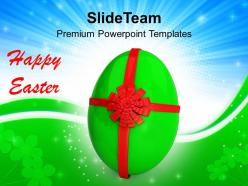 Easter day egg with red bow celebration powerpoint templates ppt backgrounds for slides