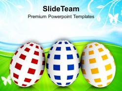 Easter day three different colored eggs powerpoint templates ppt backgrounds for slides