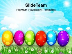 Easter egg clipart colourful eggs in row powerpoint templates ppt backgrounds for slides