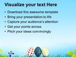 Easter egg clipart three eggs in row spring season powerpoint templates ppt backgrounds for slides
