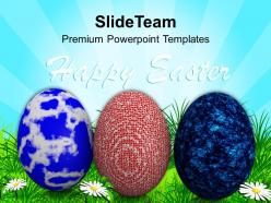 Easter eggs bunny multicolored with bright theme powerpoint templates ppt backgrounds for slides