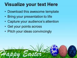 Easter eggs bunny multicolored with bright theme powerpoint templates ppt backgrounds for slides
