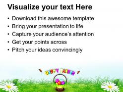 Easter holiday basket with suprise egg powerpoint templates ppt backgrounds for slides