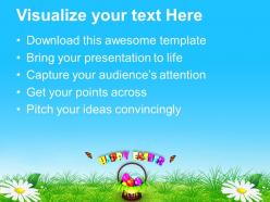 Easter holiday basket with suprise egg powerpoint templates ppt backgrounds for slides