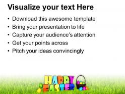 Easter holiday happy theme with multicolored eggs powerpoint templates ppt backgrounds for slides