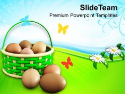 Easter sunday basket the appearance of birds nest festival powerpoint templates ppt backgrounds for slides