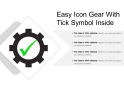 Easy icon gear with tick symbol inside