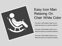 Easy icon man relaxing on chair white color