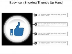 Easy icon showing thumbs up hand