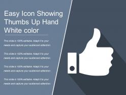 Easy icon showing thumbs up hand white color