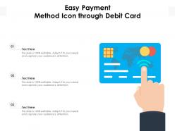 Easy Payment Method Icon Through Debit Card
