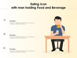 Eating icon with man holding food and beverage