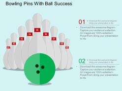 Eb bowling pins with ball success flat powerpoint design