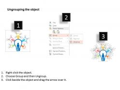 Eb five staged bulb diagram for idea tree formation powerpoint template