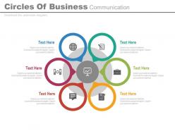 Eb six circles of business communication flat powerpoint design