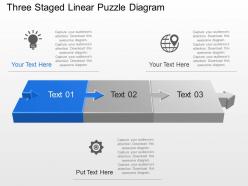 Eb Three Staged Linear Puzzle Diagram Powerpoint Template Slide