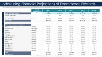 Ebusiness platform investor funding elevator addressing financial projections