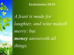 Ecclesiastes 10 19 money is the answer for everything powerpoint church sermon