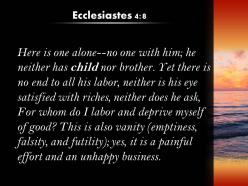 Ecclesiastes 4 8 he had neither son nor brother powerpoint church sermon