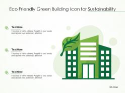 Eco friendly green building icon for sustainability