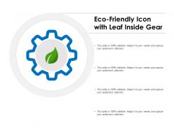 Eco friendly icon with leaf inside gear