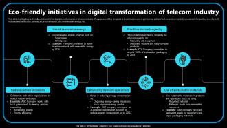 Eco Friendly Initiatives In Digital Transformation Of Telecom Industry