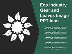 Eco industry gear and leaves image ppt icon