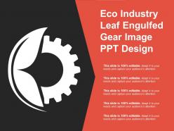 Eco industry leaf engulfed gear image ppt design
