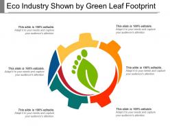 Eco industry shown by green leaf footprint
