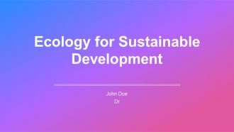 Ecology For Sustainable Development PPT Mockup AT