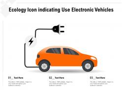 Ecology icon indicating use electronic vehicles