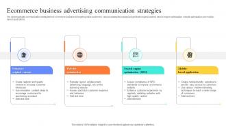 Ecommerce Business Advertising Communication Strategies