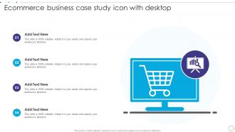 Ecommerce Business Case Study Icon With Desktop