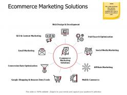 Ecommerce marketing solutions ppt powerpoint presentation infographic template outline