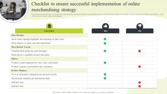 Ecommerce Merchandising Strategies Checklist To Ensure Successful Implementation