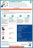 Ecommerce start up one page executive summary presentation report infographic ppt pdf document